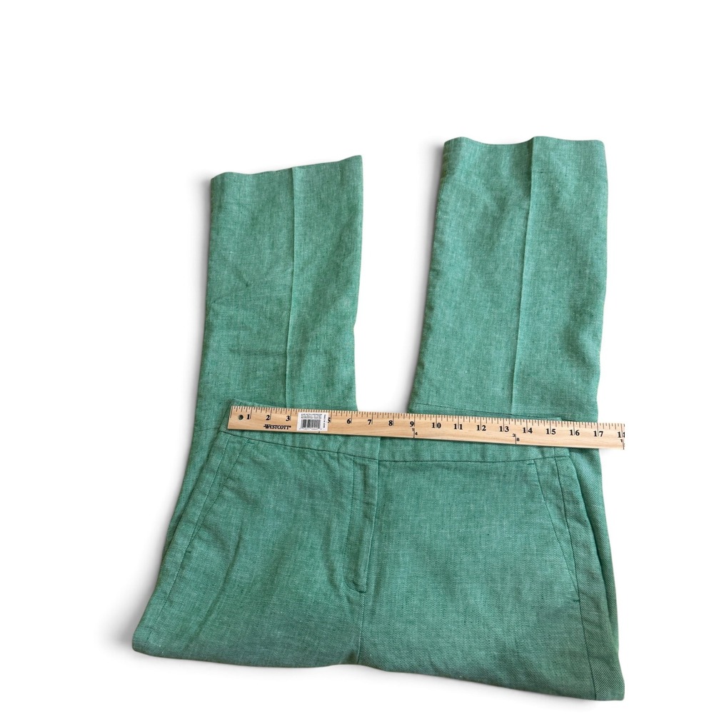 Preppy J. Crew Hayden Green Linen Blend Pant 10T Kickout Crop Coastal Resort - Picture 5 of 10